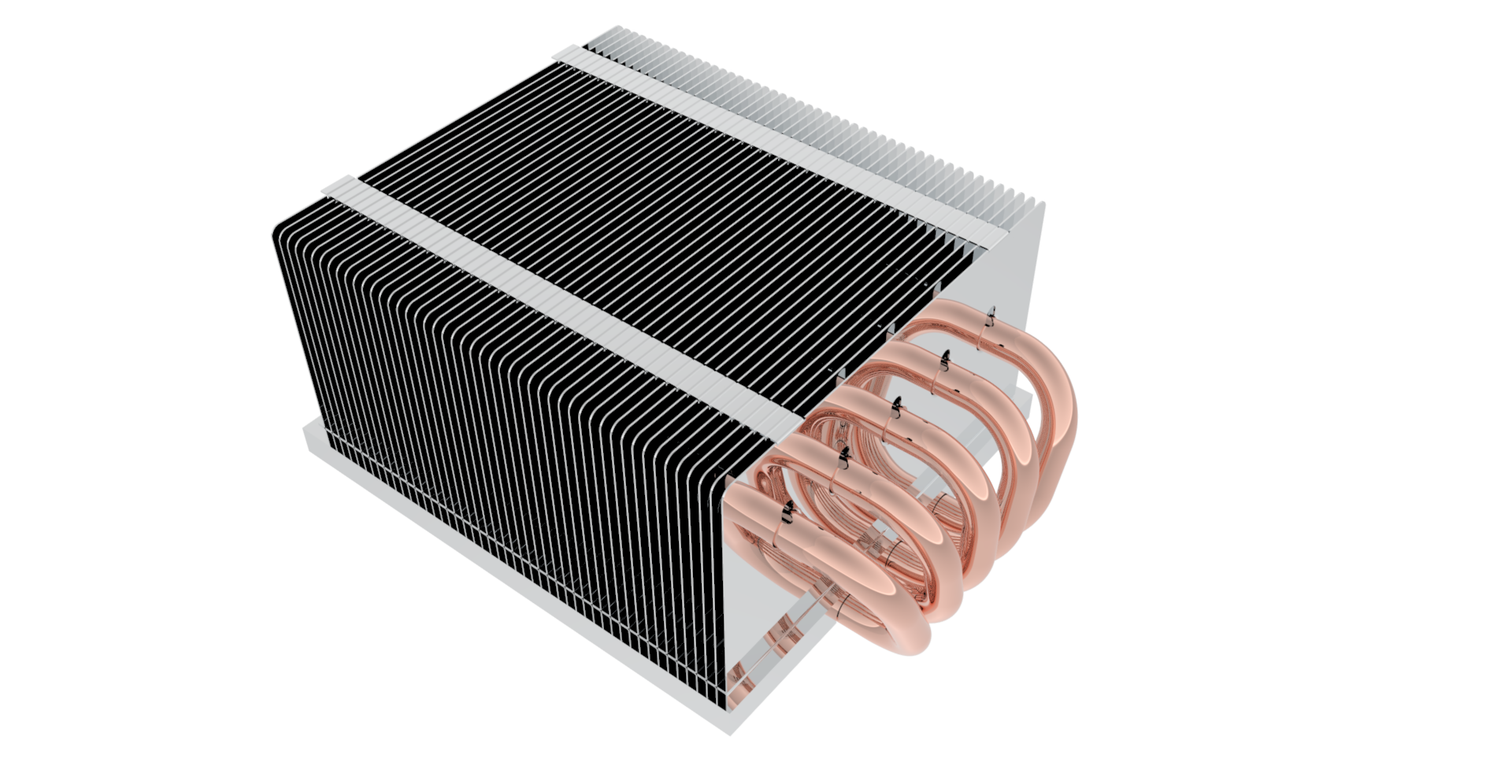 Flexibler GPU-Kühlkörper aus rundem Kupferrohr mit Kühlrippen aus Aluminium 